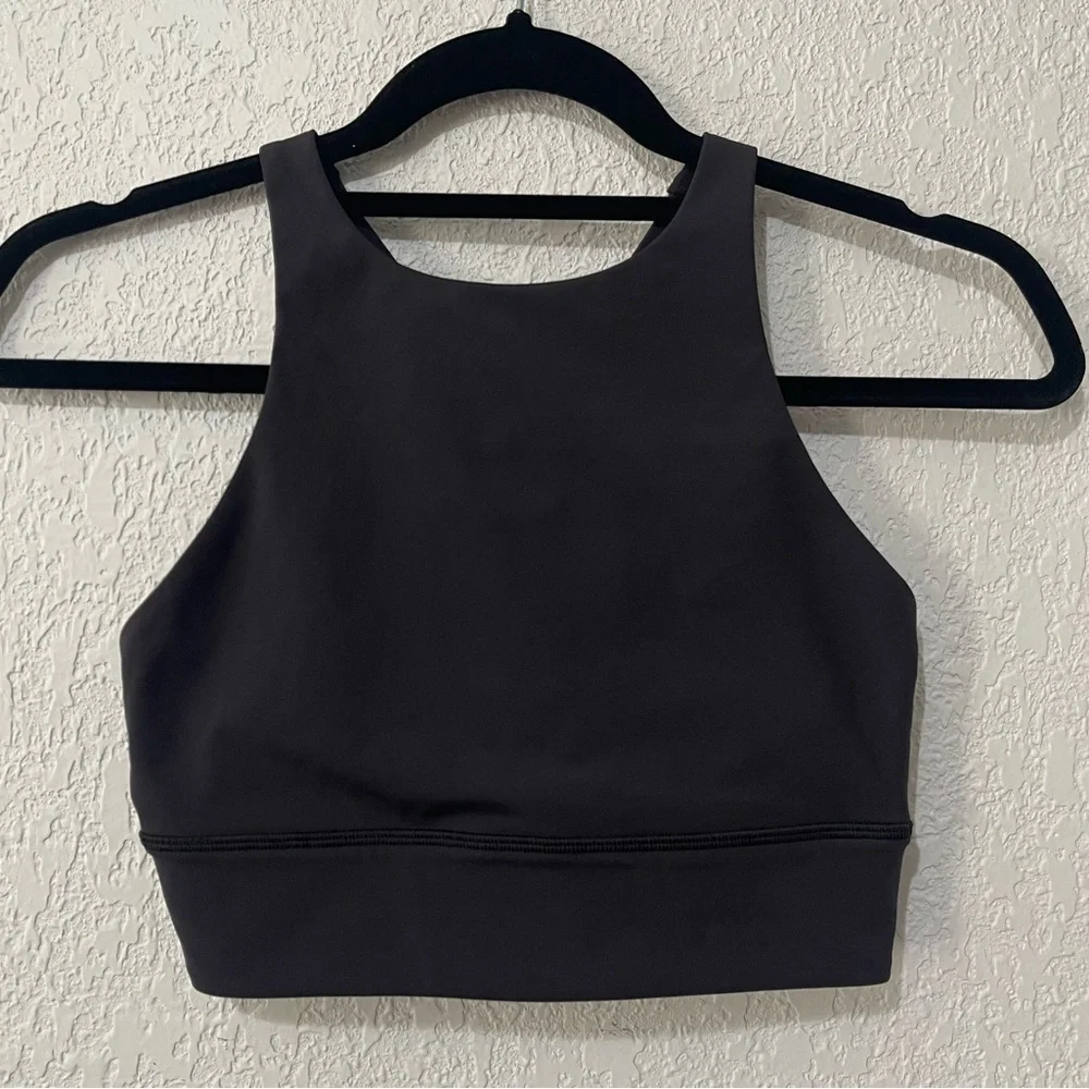 $68 Lululemon Energy Bra High Neck Long Line Tough Medium Support B-C Cup Size 6